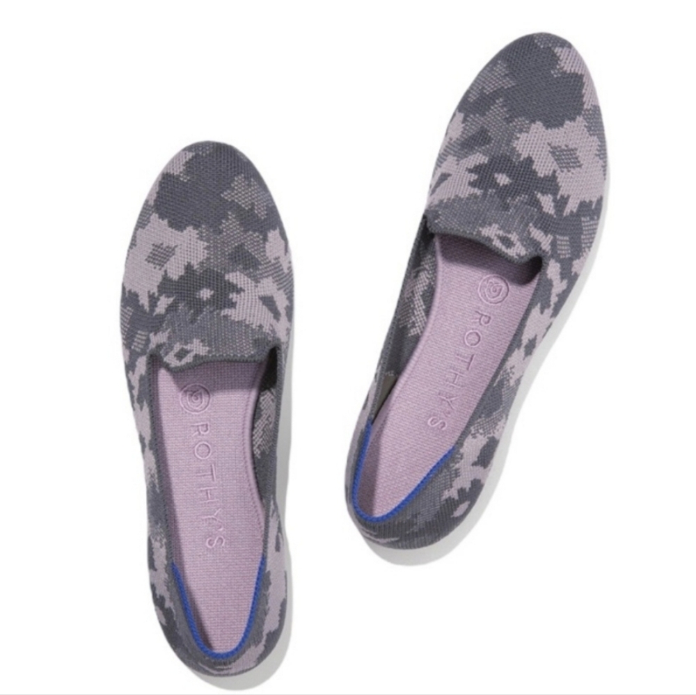 Rothy's Retired The Loafer Retired Grey Botanicamo Slip-On Flat | Size 6.5